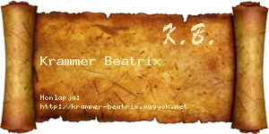 Krammer Beatrix névjegykártya